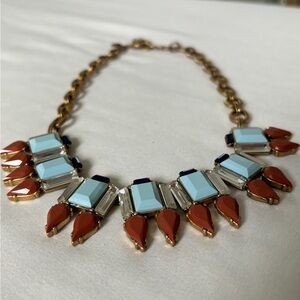 Vintage gold chain necklace from J crew with statement stones attached.